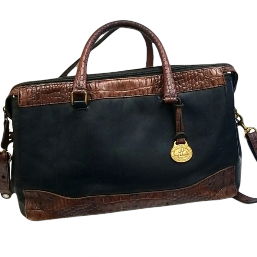 Vintage Brahmin Crocodile Embossed Leather Handbag